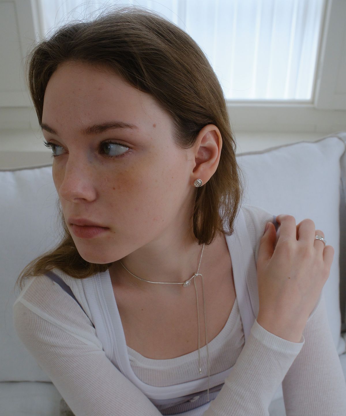 레브(REVE) Rose rosy earrings