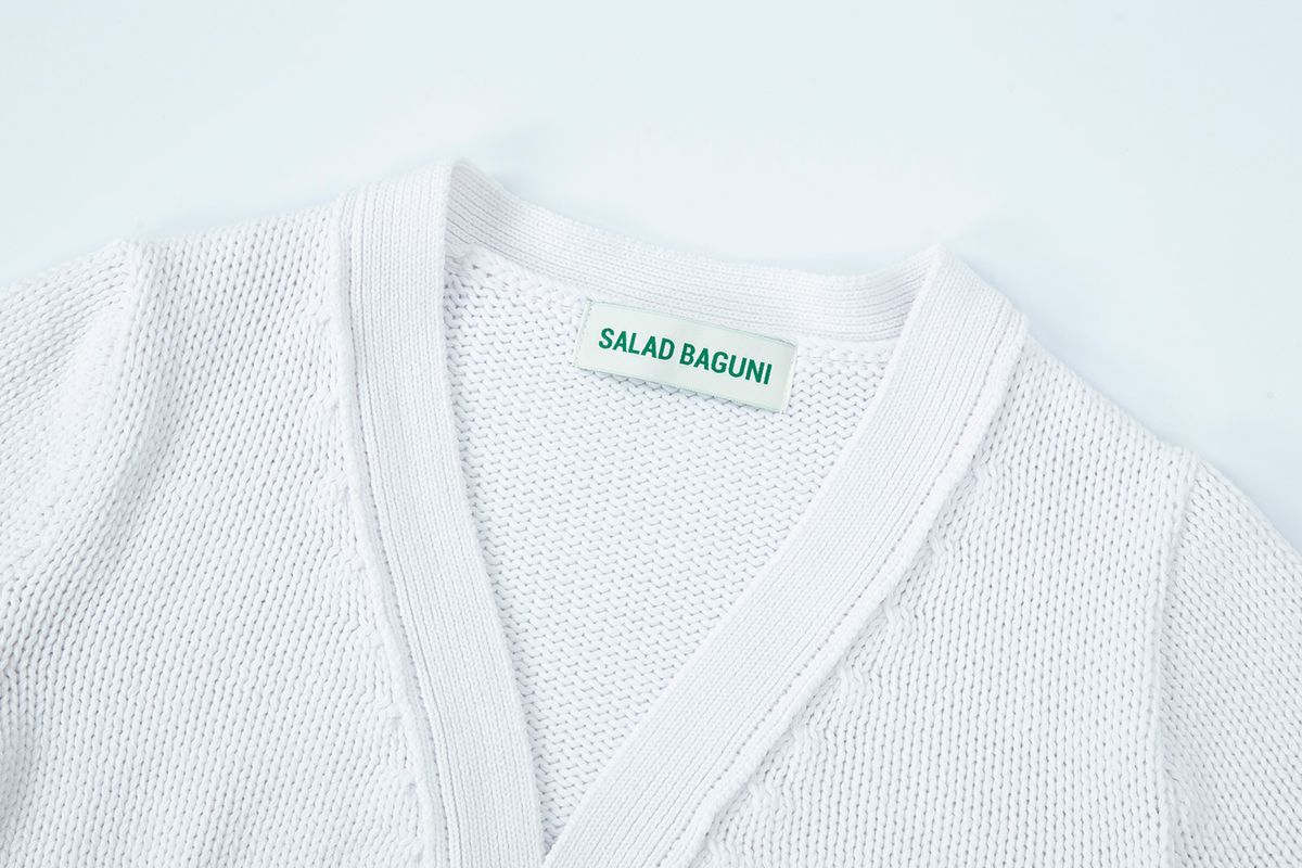 샐러드바구니(SALAD BAGUNI) cotton Cardigan Setup - white