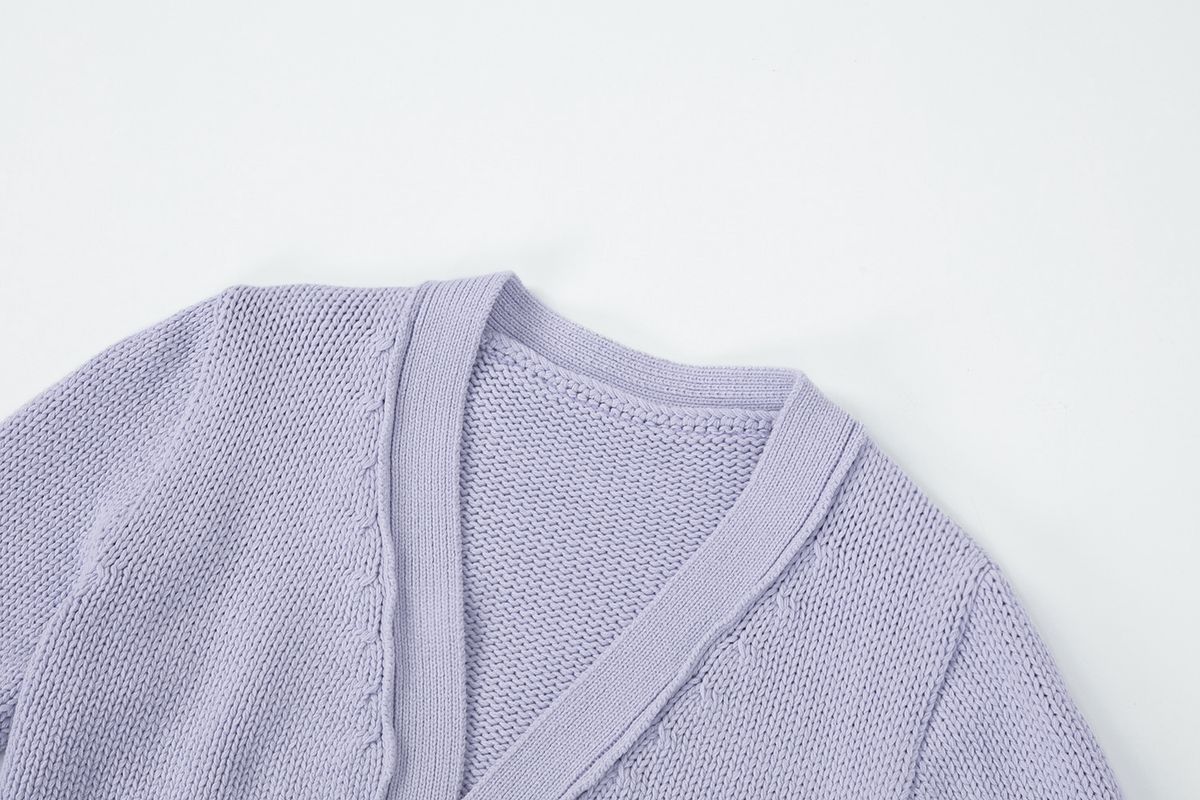 샐러드바구니(SALAD BAGUNI) cotton Cardigan Setup - lavender