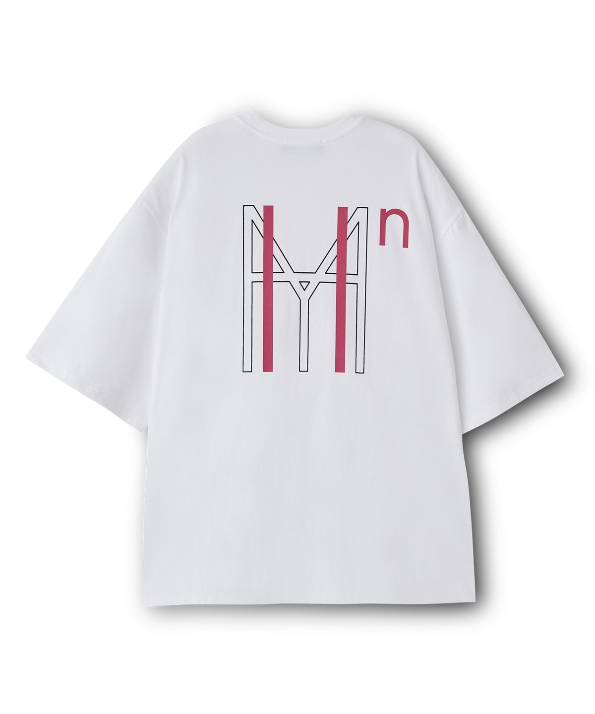 하이투(HYIIⁿ) UNISEX 모노그램 프린트  오버핏 티셔츠 [화이트]