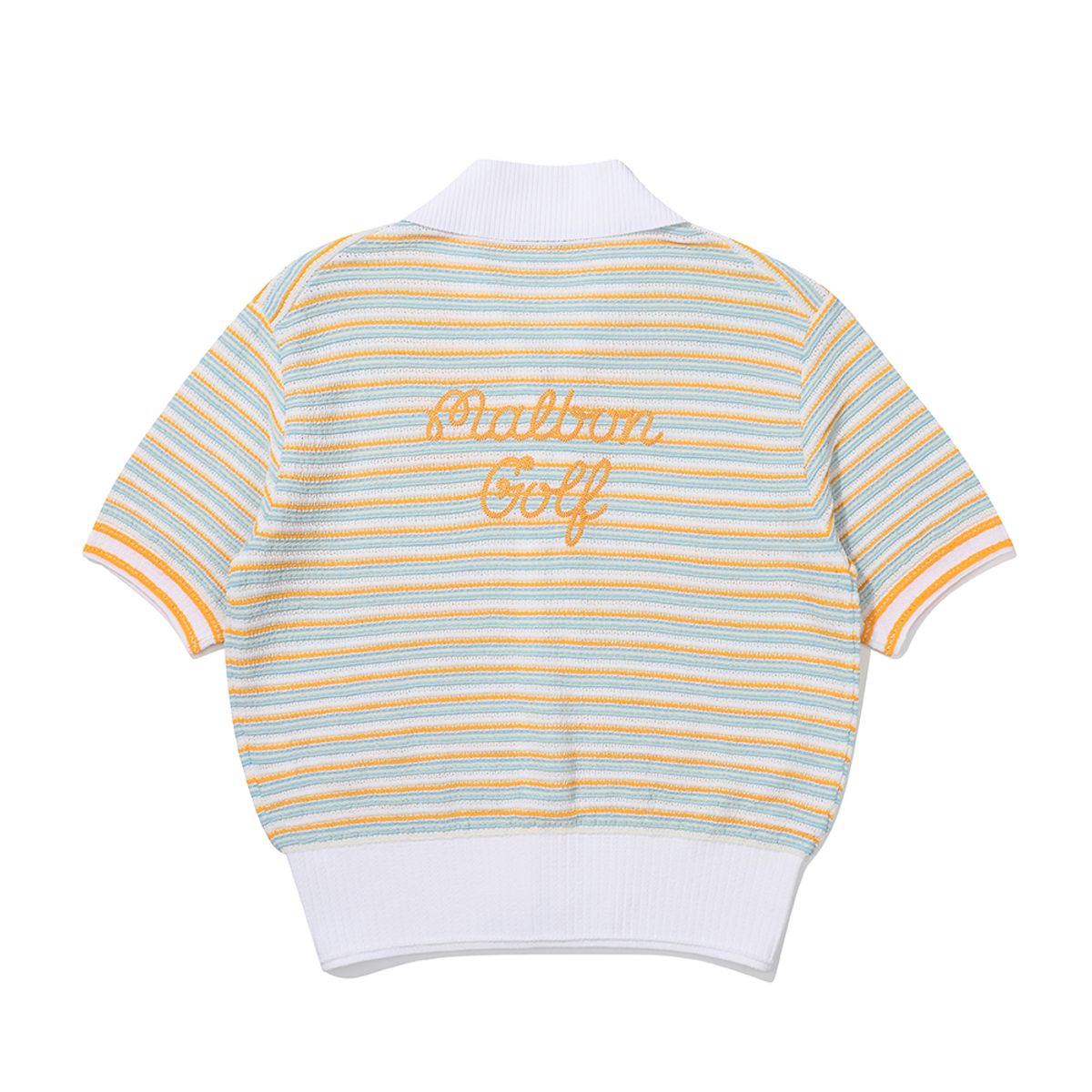 말본 골프(MALBON GOLF) 크로쉐 니트 가디건 ORANGE (WOMAN)
