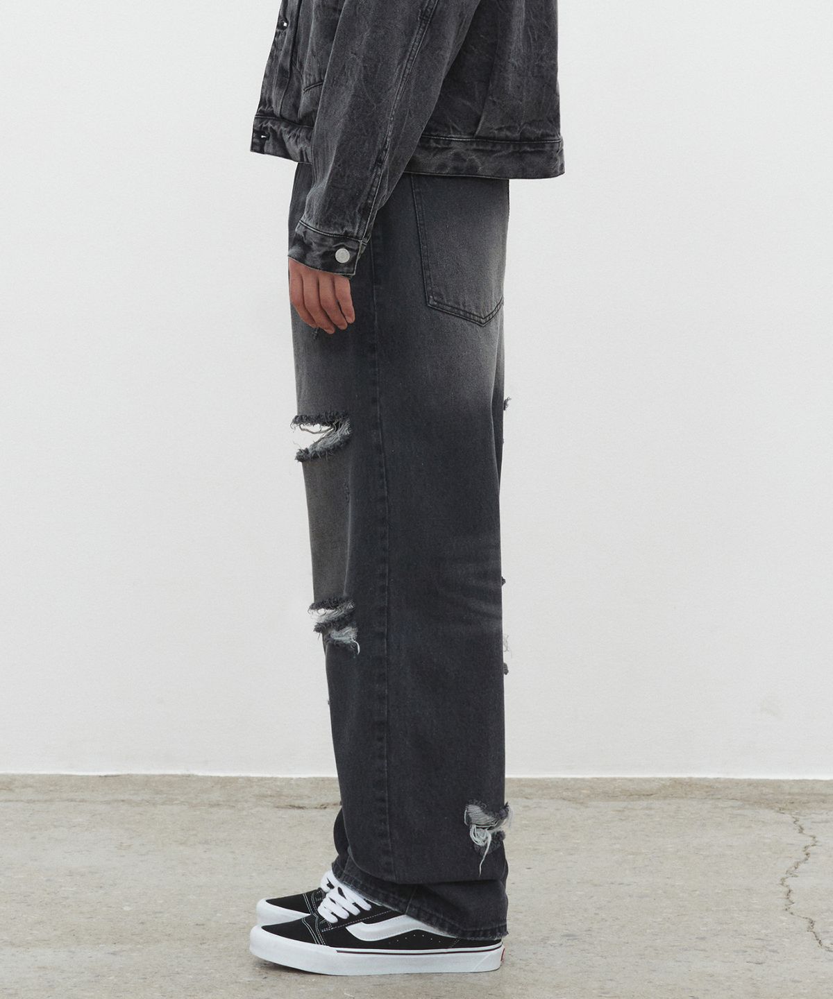 데케트(DECET) Both Sides Destroy Jeans DCPT037BlackB