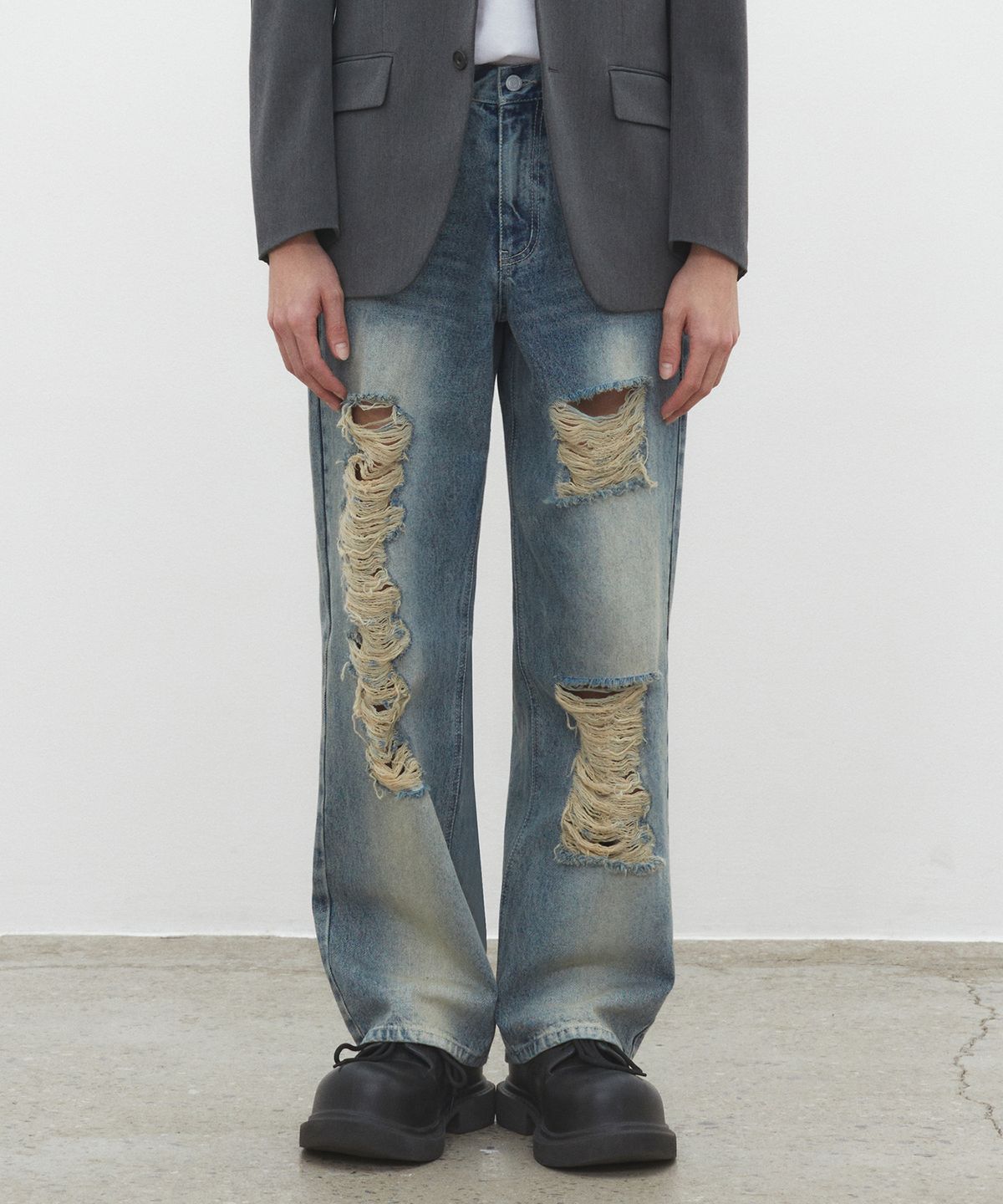 데케트(DECET) Destroy Jeans DCPT038YBlueB