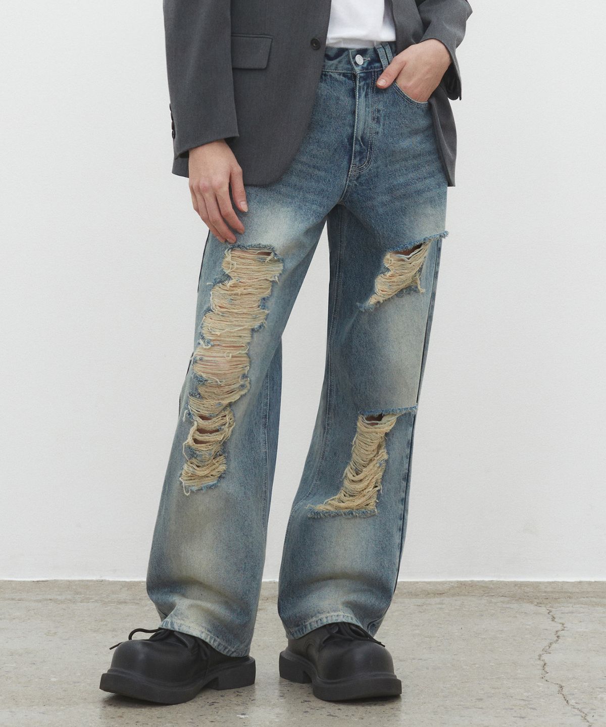 데케트(DECET) Destroy Jeans DCPT038YBlueB