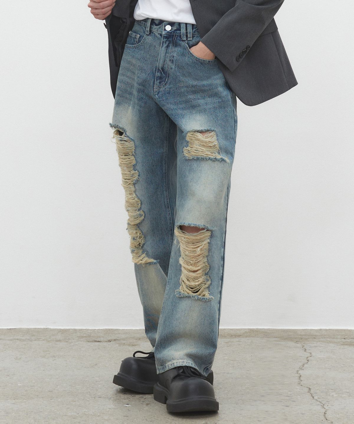 데케트(DECET) Destroy Jeans DCPT038YBlueB