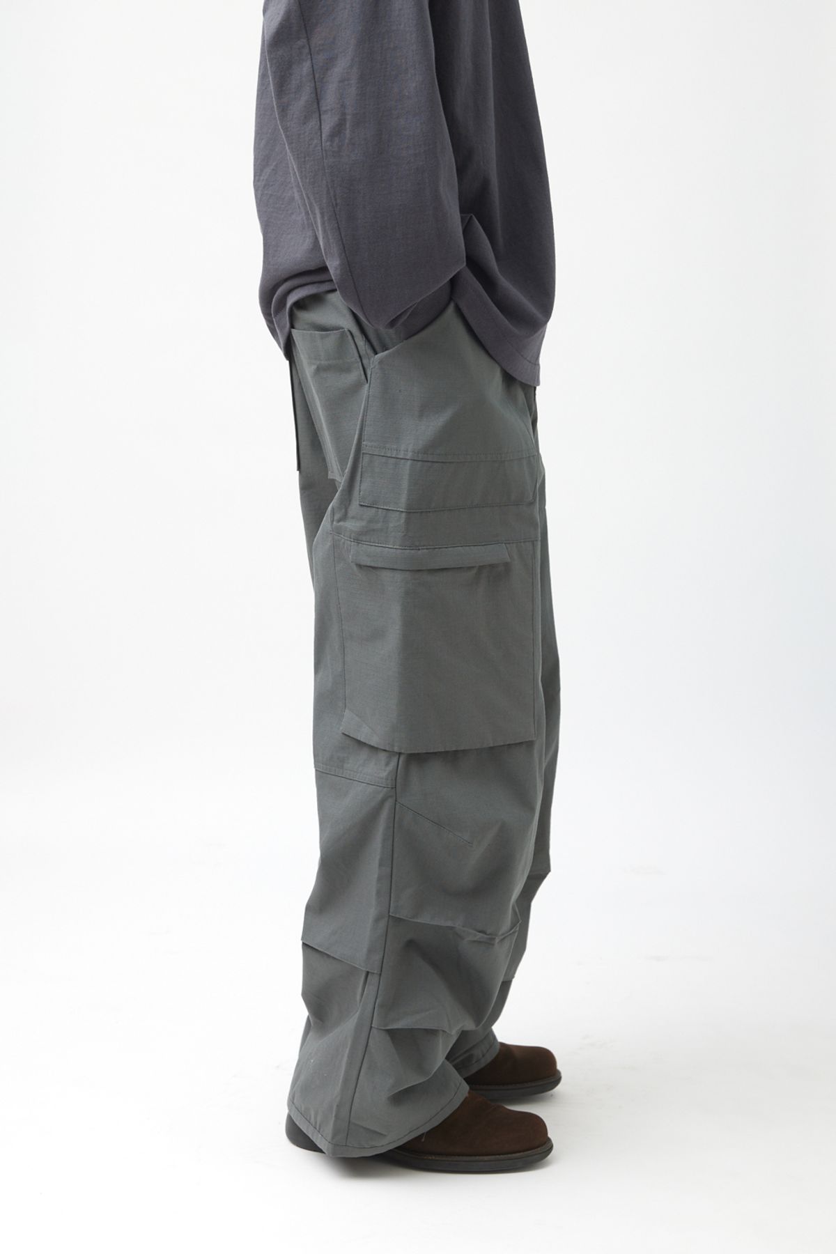 해칭룸(HATCHINGROOM) Fatigue Over Pants Ripstop Sage
