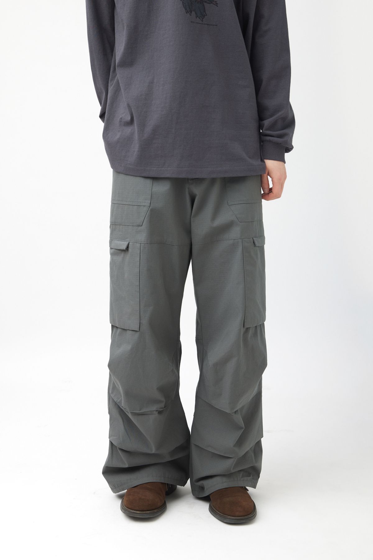 해칭룸(HATCHINGROOM) Fatigue Over Pants Ripstop Sage