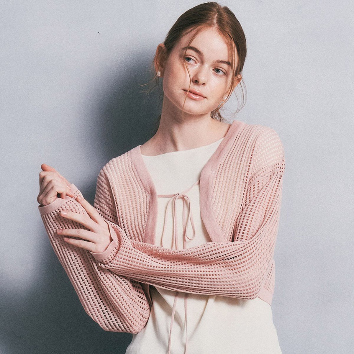 웬스데이딜라잇(WEDNESDAY DELIGHT) WD_String bolero cardigan_PINK
