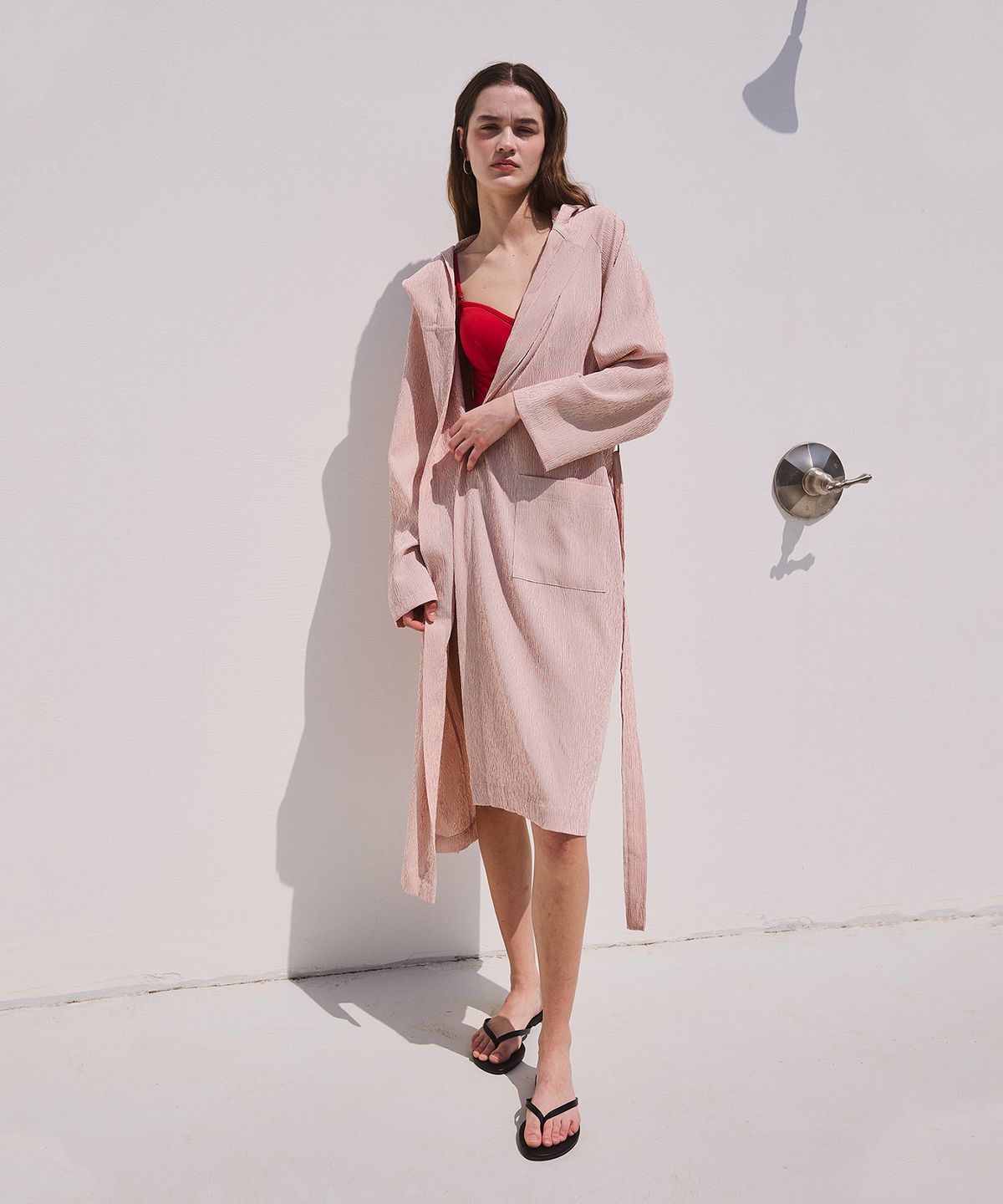 아템포(ATEMPO) BEACH STRIPE ROBE_red (women)