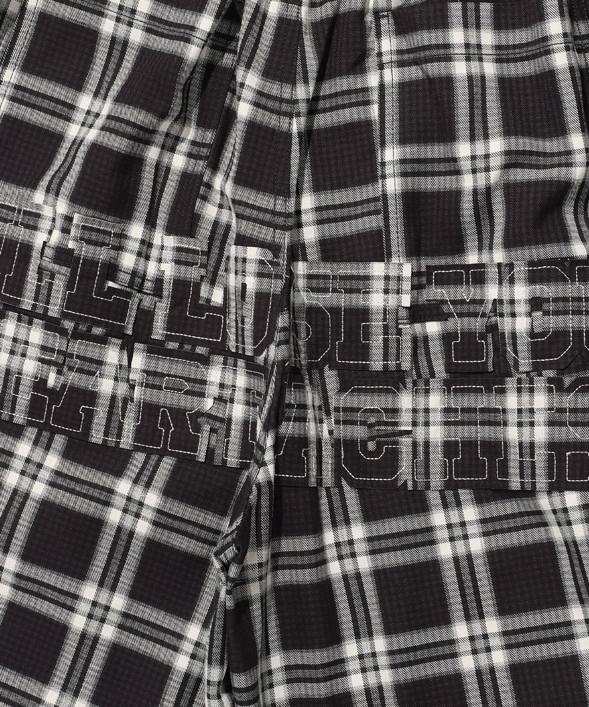 나이스고스트클럽(NICEGHOSTCLUB) CHECK PARACHUTE CARGO SHORTS_BLACK(NG2ESUPA60A)