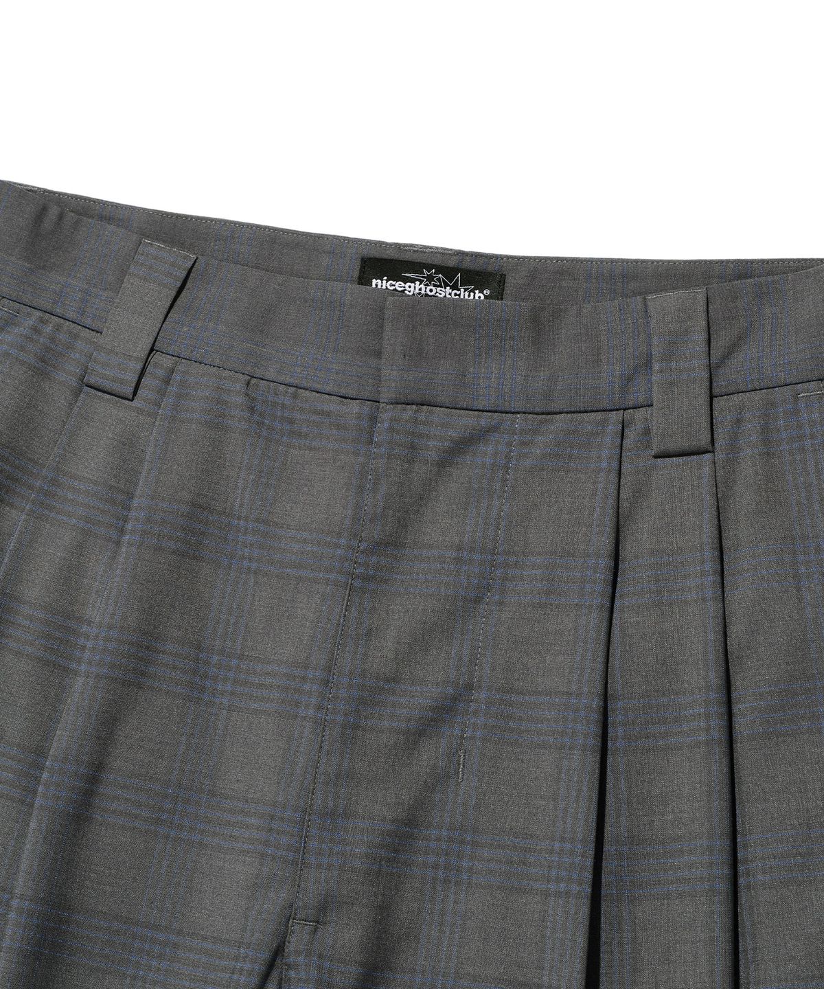 나이스고스트클럽(NICEGHOSTCLUB) CHECK TAILORED SHORTS_GREY(NG2EMUPA63A)