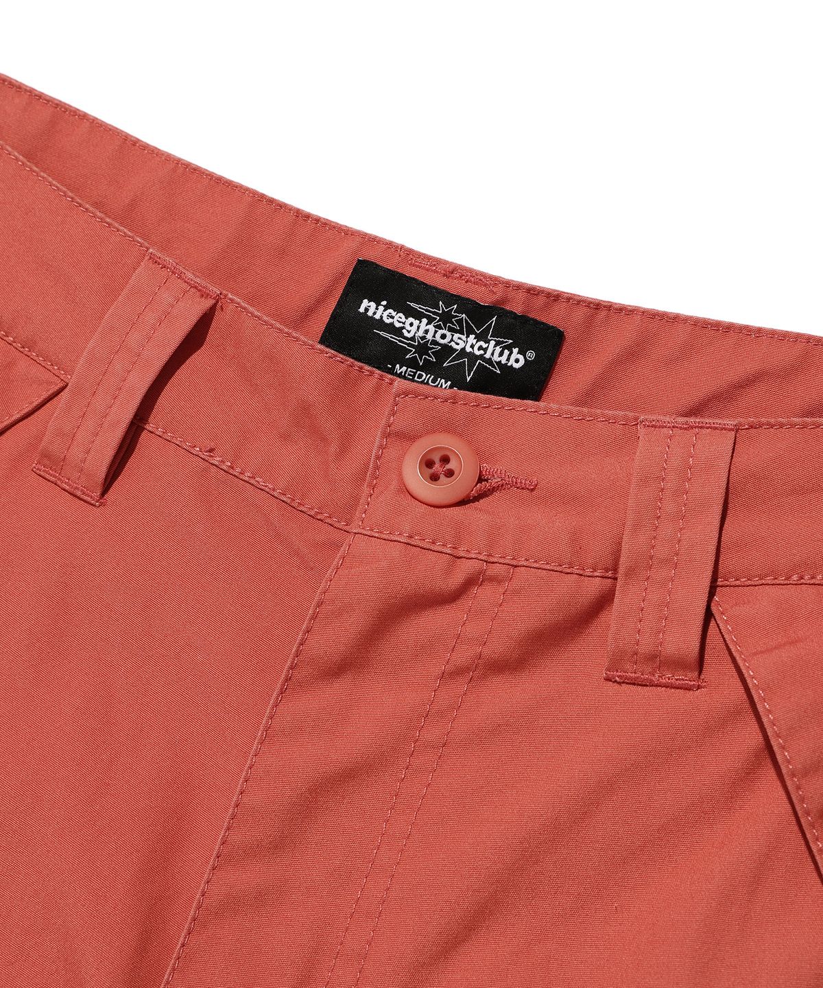 나이스고스트클럽(NICEGHOSTCLUB) WASHED MECHANIC CAPRI PANTS_RED(NG2EMUPA62A)