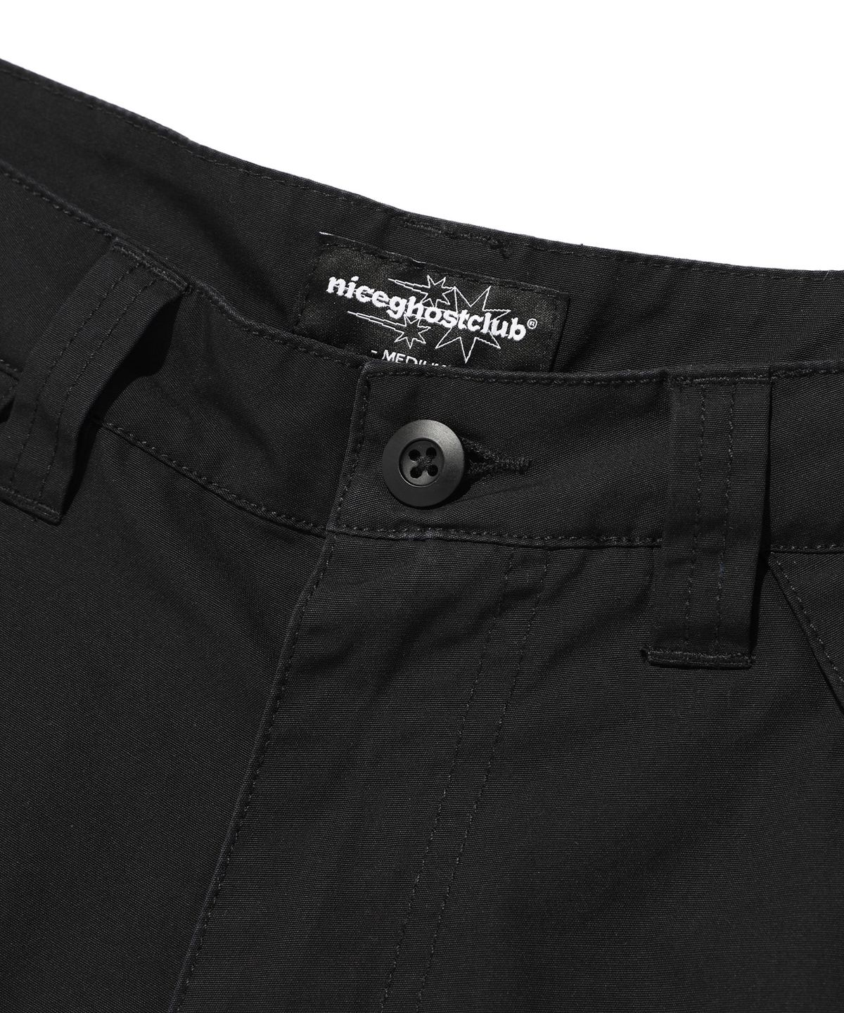나이스고스트클럽(NICEGHOSTCLUB) WASHED MECHANIC CAPRI PANTS_BLACK(NG2EMUPA62A)