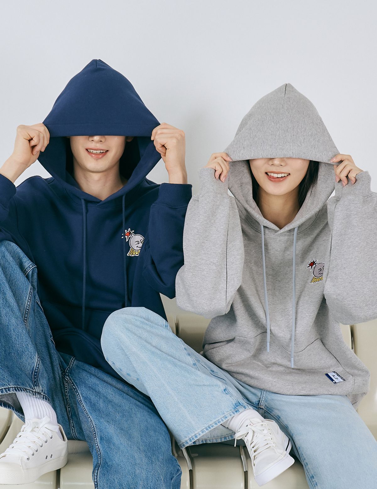 어텐션플러스(ATTENTIONPLUS) 남녀공용 오버핏 후드맨투맨