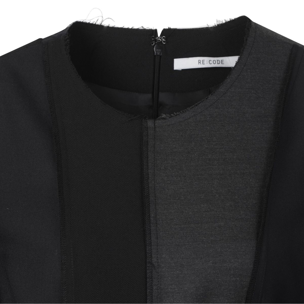래코드(RECODE) Puzzle Asymmetry Round Neck Dress_RQDAS24543BKX