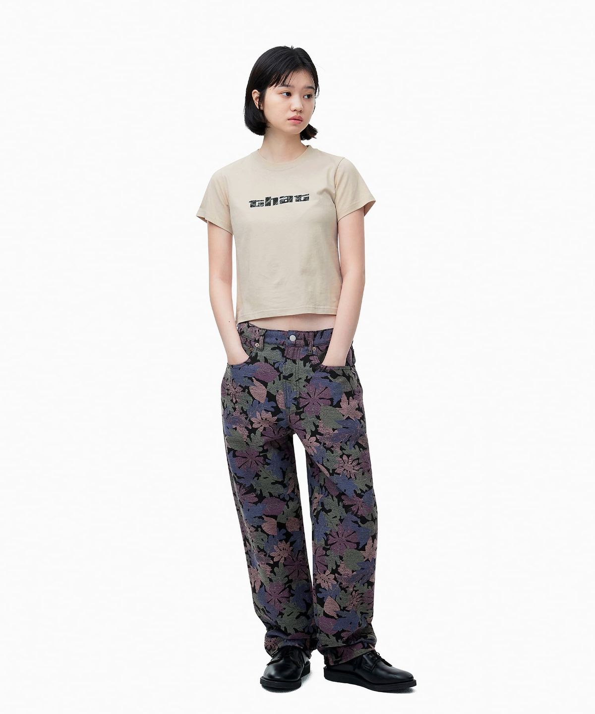 디스이즈네버댓(THISISNEVERTHAT) Big Initial W Tee Beige