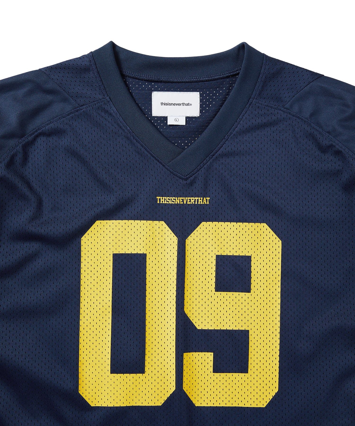 MUSINSA | thisisneverthat® Mesh Football Jersey Navy