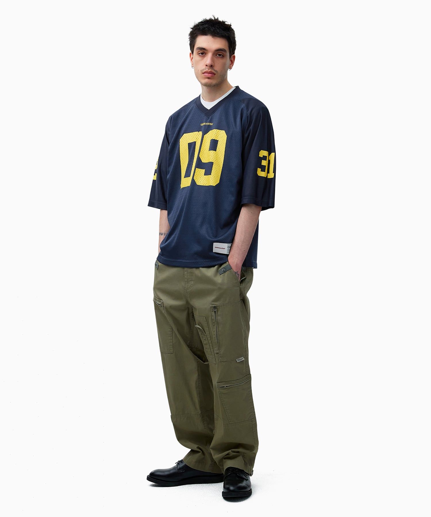 ★thisisneverthat★ Mesh Football Jersey Navy TN241WTOSP01NA thisisneverthat® - MESH FOOTBALL JERSEY | HBX - Globally