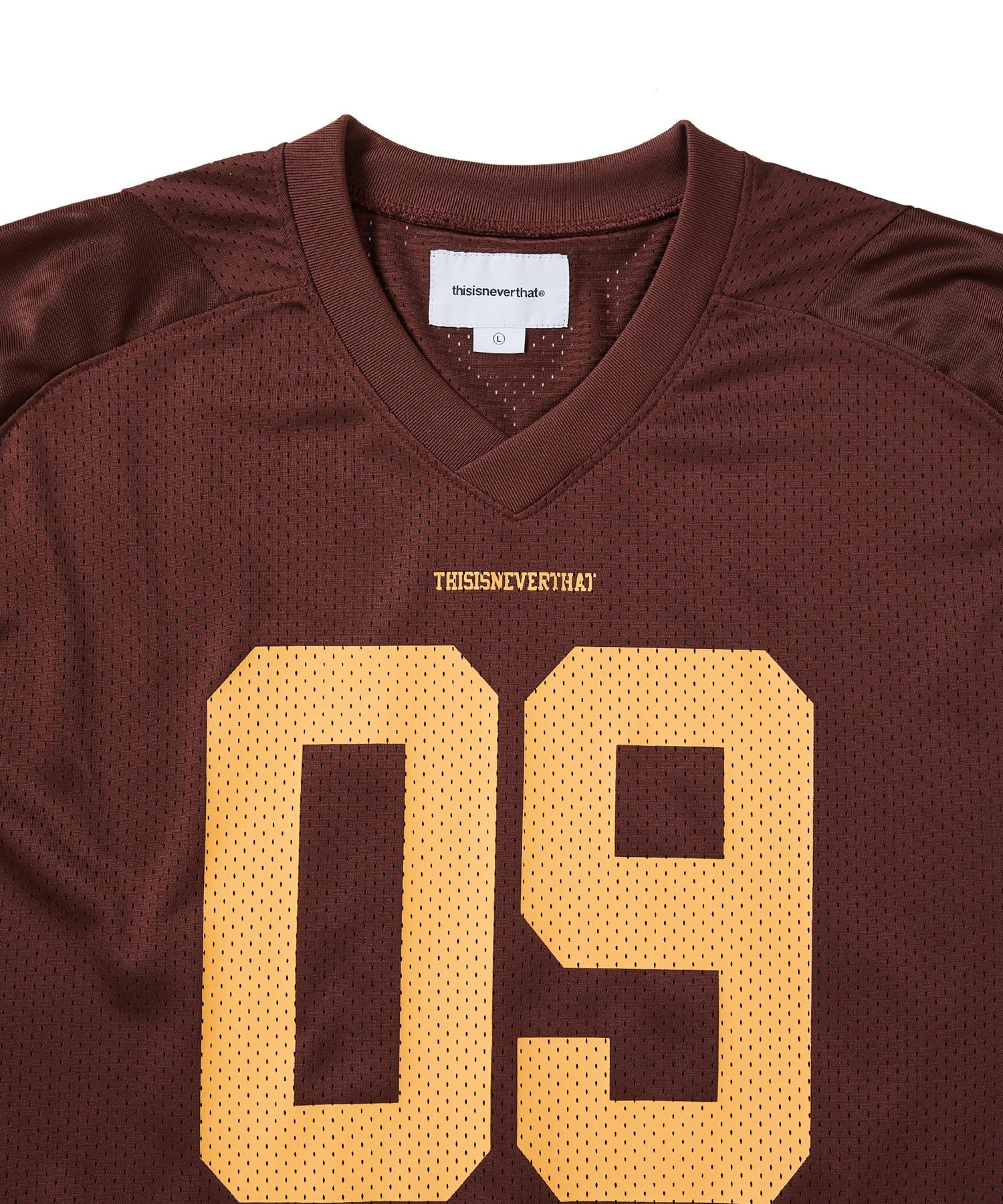 MUSINSA | thisisneverthat Mesh Football Jersey Burgundy