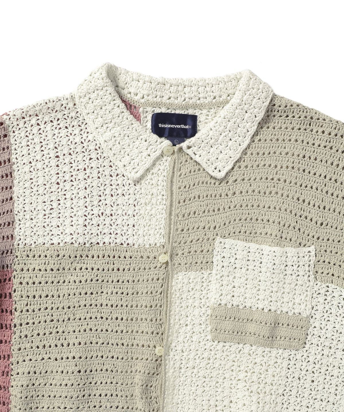 디스이즈네버댓(THISISNEVERTHAT) Block Crochet Knit S/S Shirt Ivory