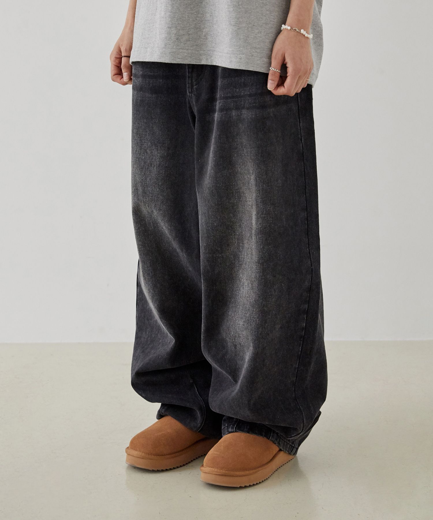 MUSINSA | URBANSTOFF Vintage Washid Long Balloon Pants (Black)