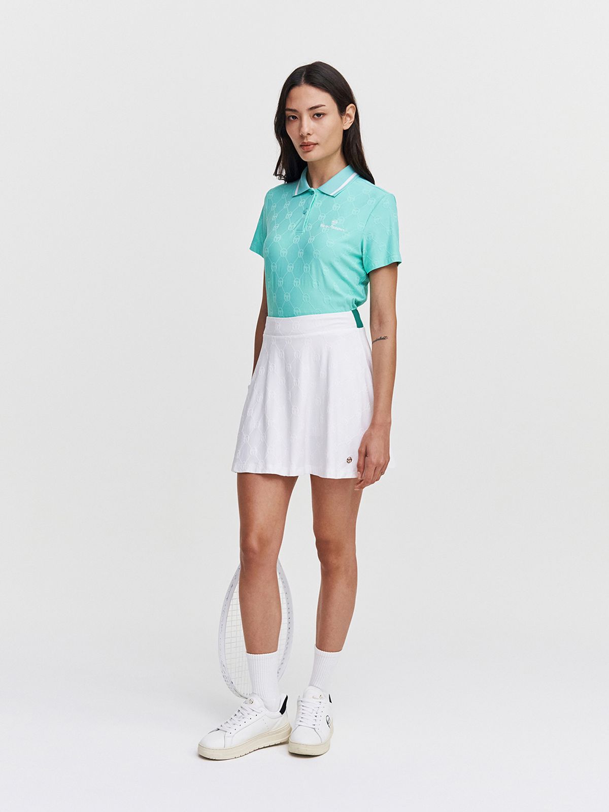 세르지오 타키니(SERGIO TACCHINI) W 데일리 모노그램 반팔 폴로 셔츠 (L.Mint)