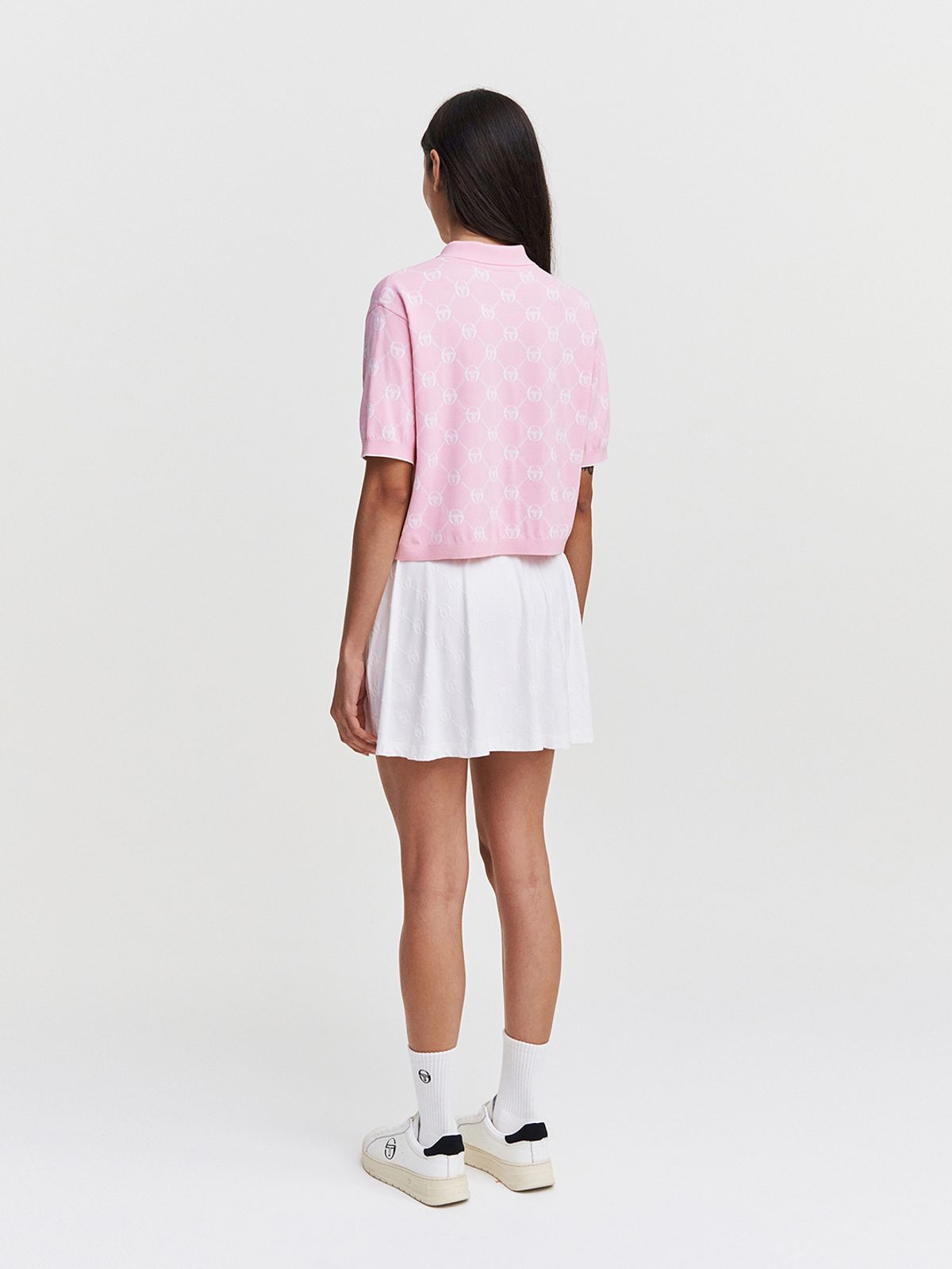 세르지오 타키니(SERGIO TACCHINI) W 데일리 모노그램 반팔 폴로 스웨터 (L.Pink)