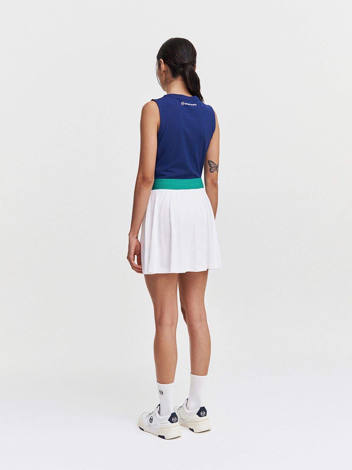 세르지오 타키니(SERGIO TACCHINI) W 데일리 모노그램 플레어 스커트 (White)