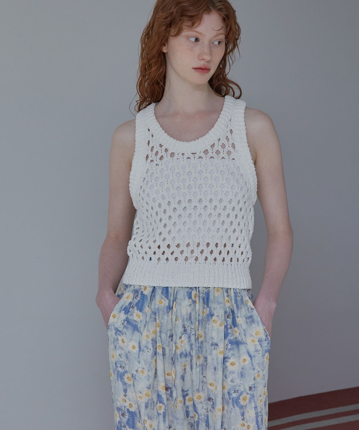 쎄미(SSEMI) FLOWER BANDING PANTS(BL)