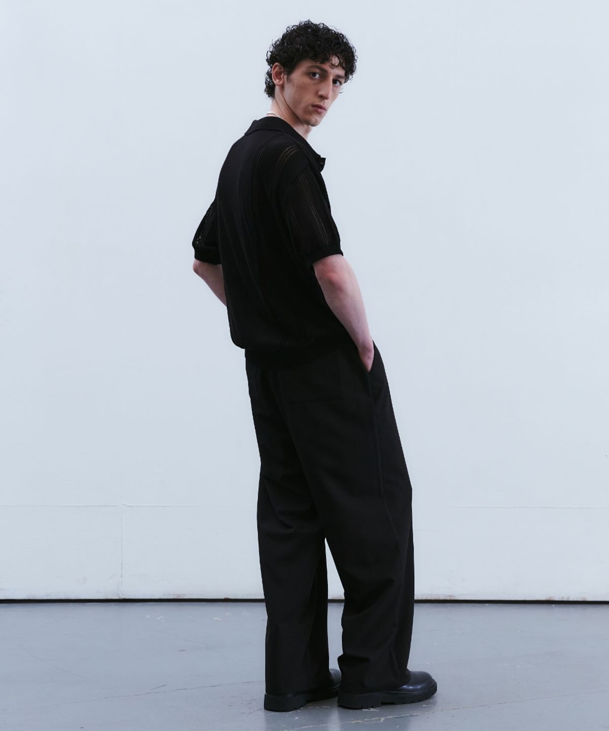 포트너스(FOTTNERS) Wide Banding Slacks (Black)