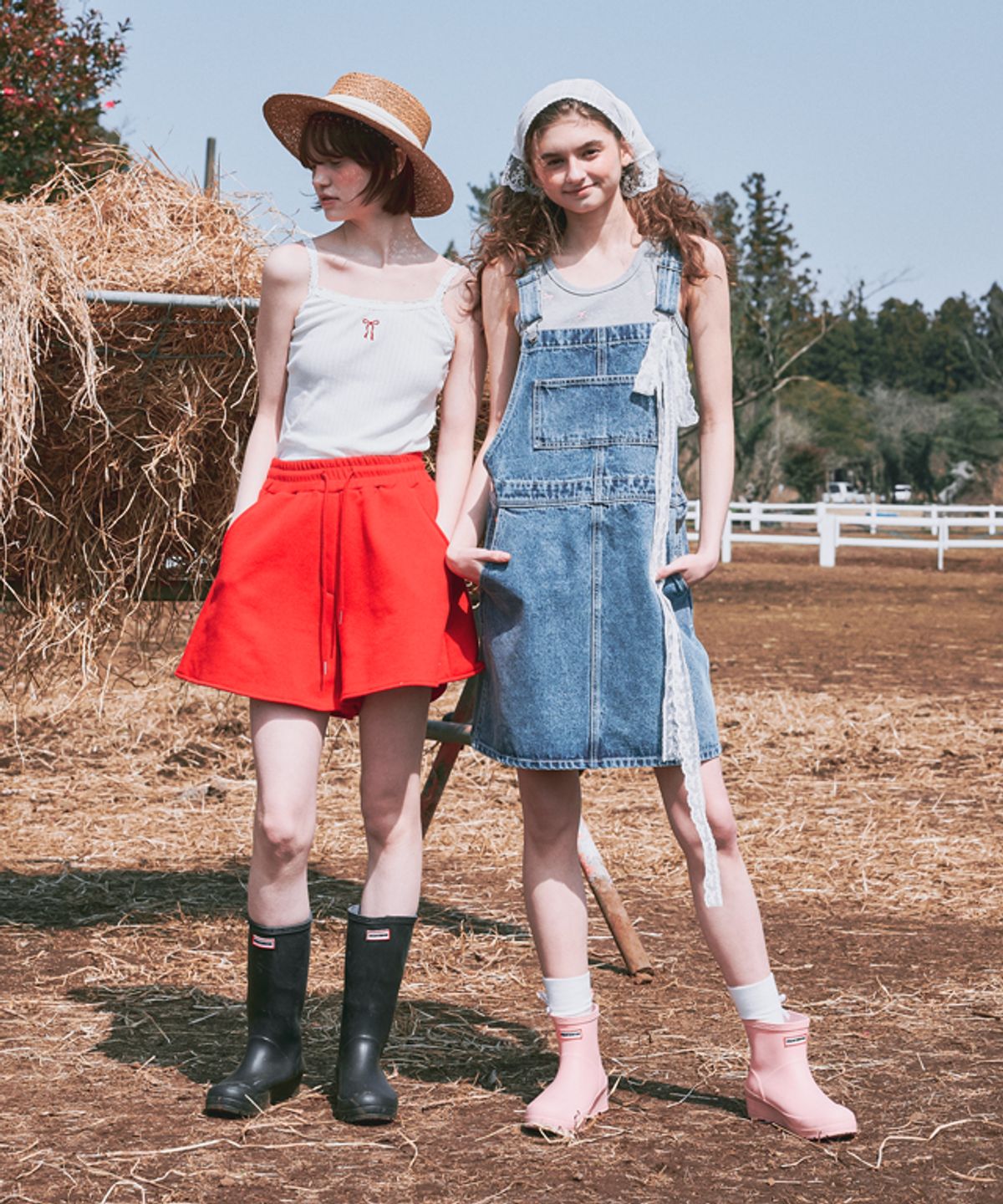론론(RONRON) BACK HEART POCKET DENIM DRESS LIGHT BLUE