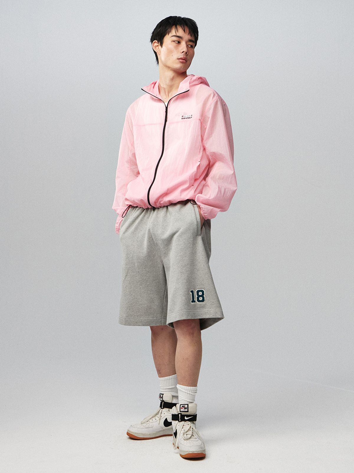 기준 맨(KIJUN MEN) Sheer Windbreaker Pink
