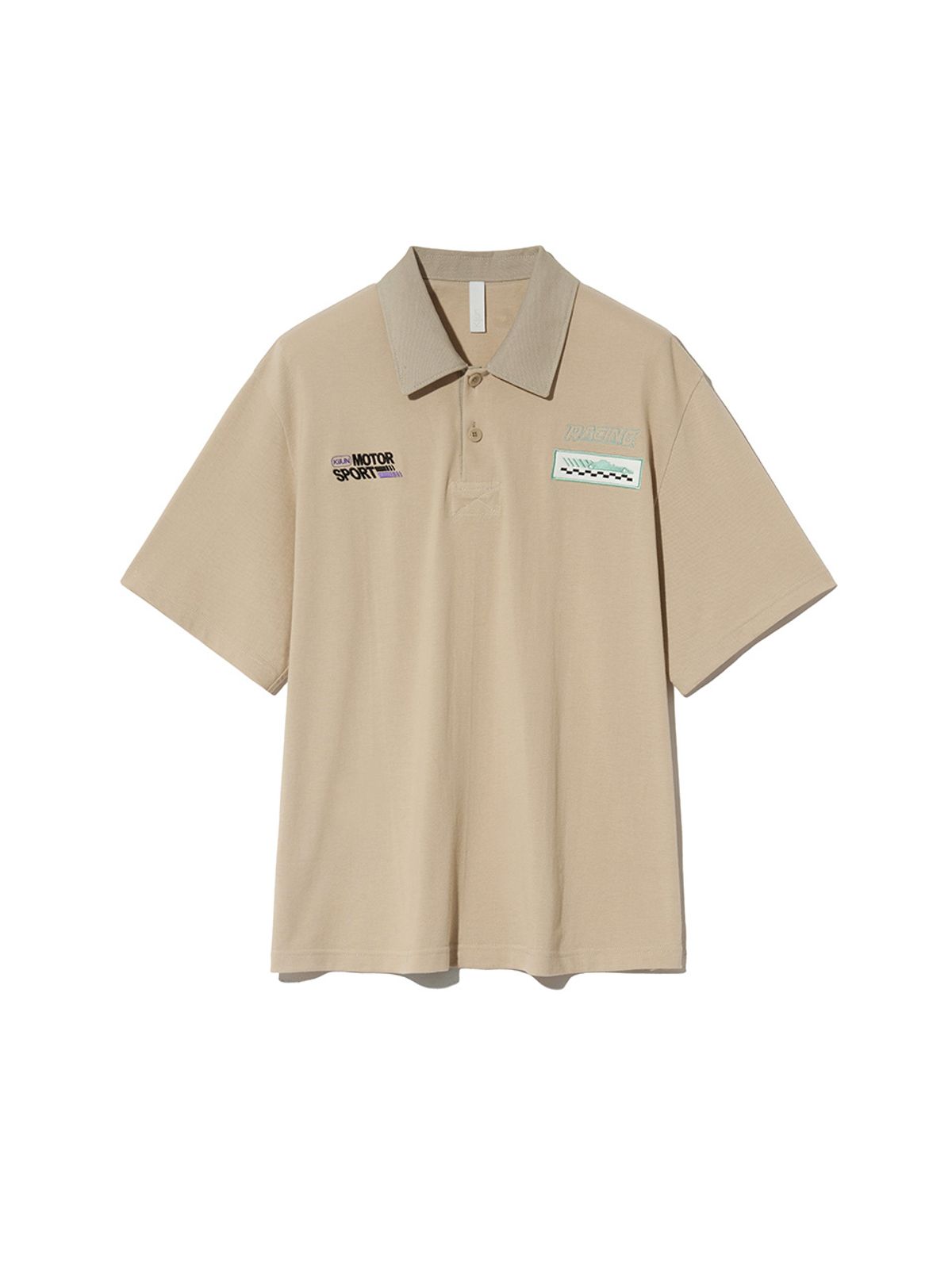 기준 맨(KIJUN MEN) Racing Polo Shirt Beige
