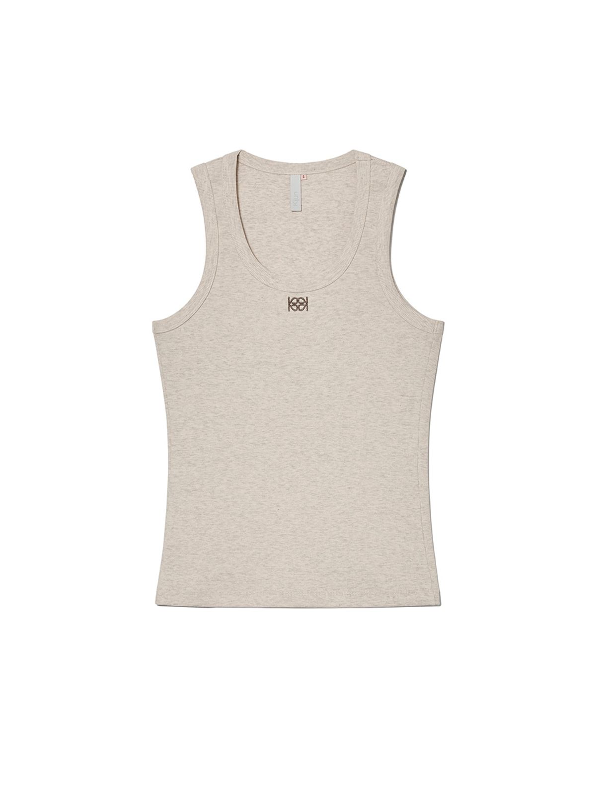 기준 맨(KIJUN MEN) Square-neck Tank Top Melange Oatmeal