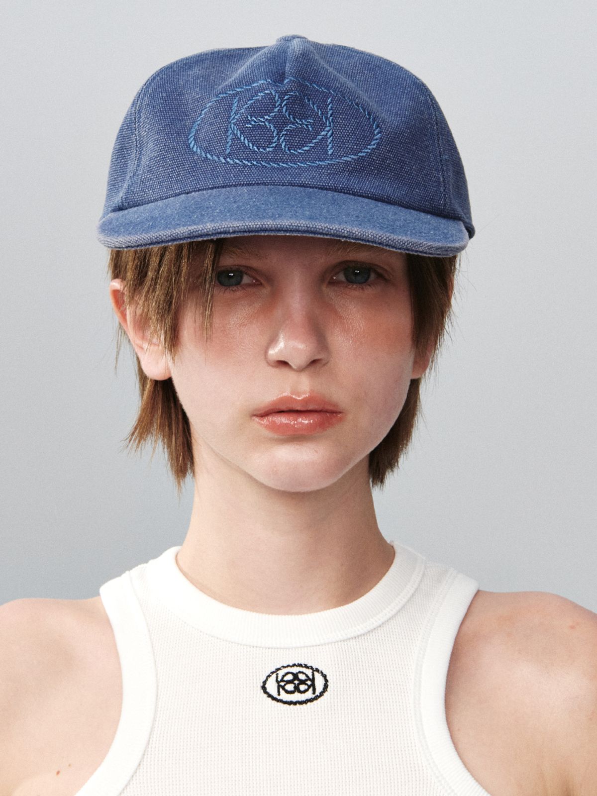 기준(KIJUN) Logo Camp Cap Blue