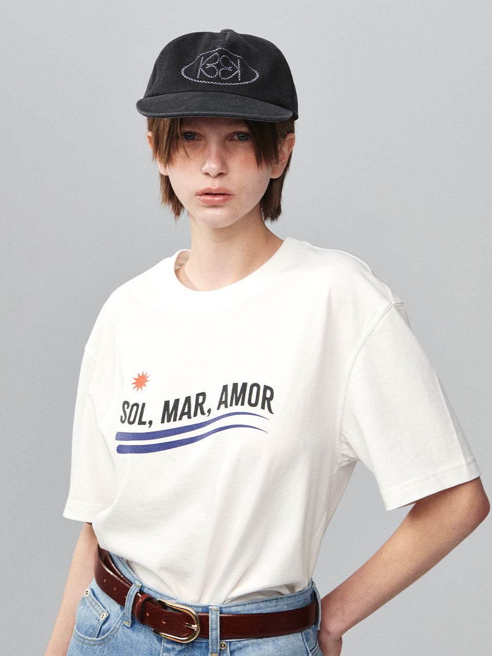 MUSINSA | KIJUN Logo Camp Cap Charcoal
