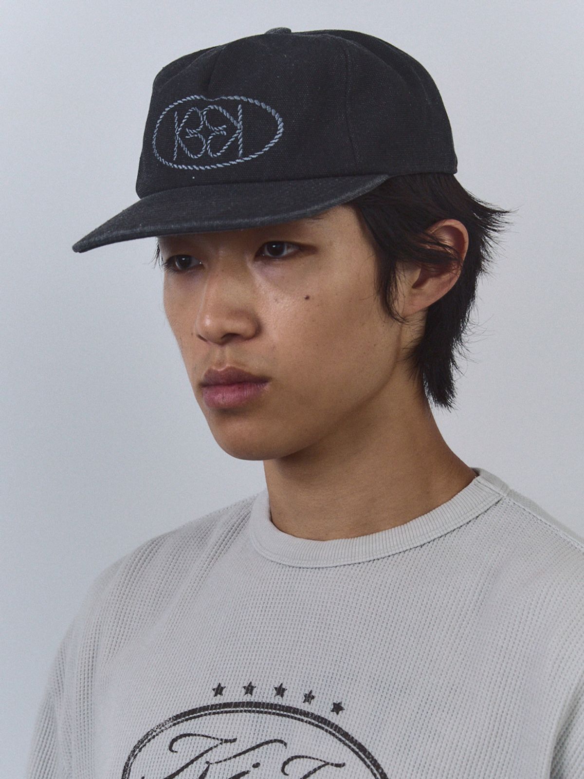 기준(KIJUN) Logo Camp Cap Charcoal