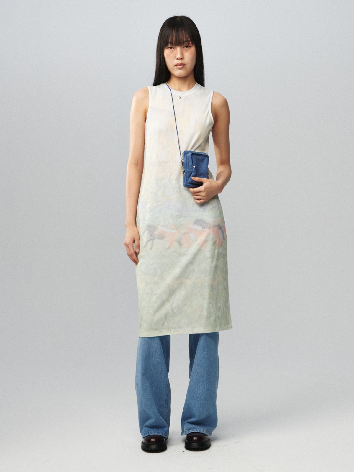 기준(KIJUN) Denim Mini Bag Blue
