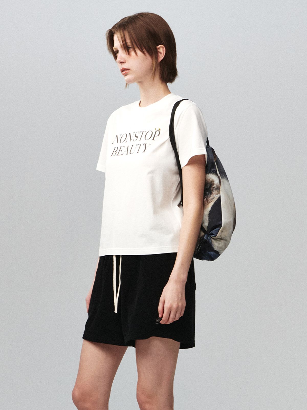 기준(KIJUN) Drawstring Sport Bag Cat Print