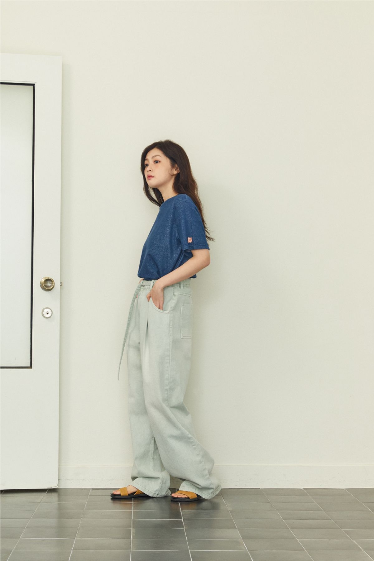 알람서울(ALARMSEOUL) 알람 피케 테리 티셔츠 네이비_우먼