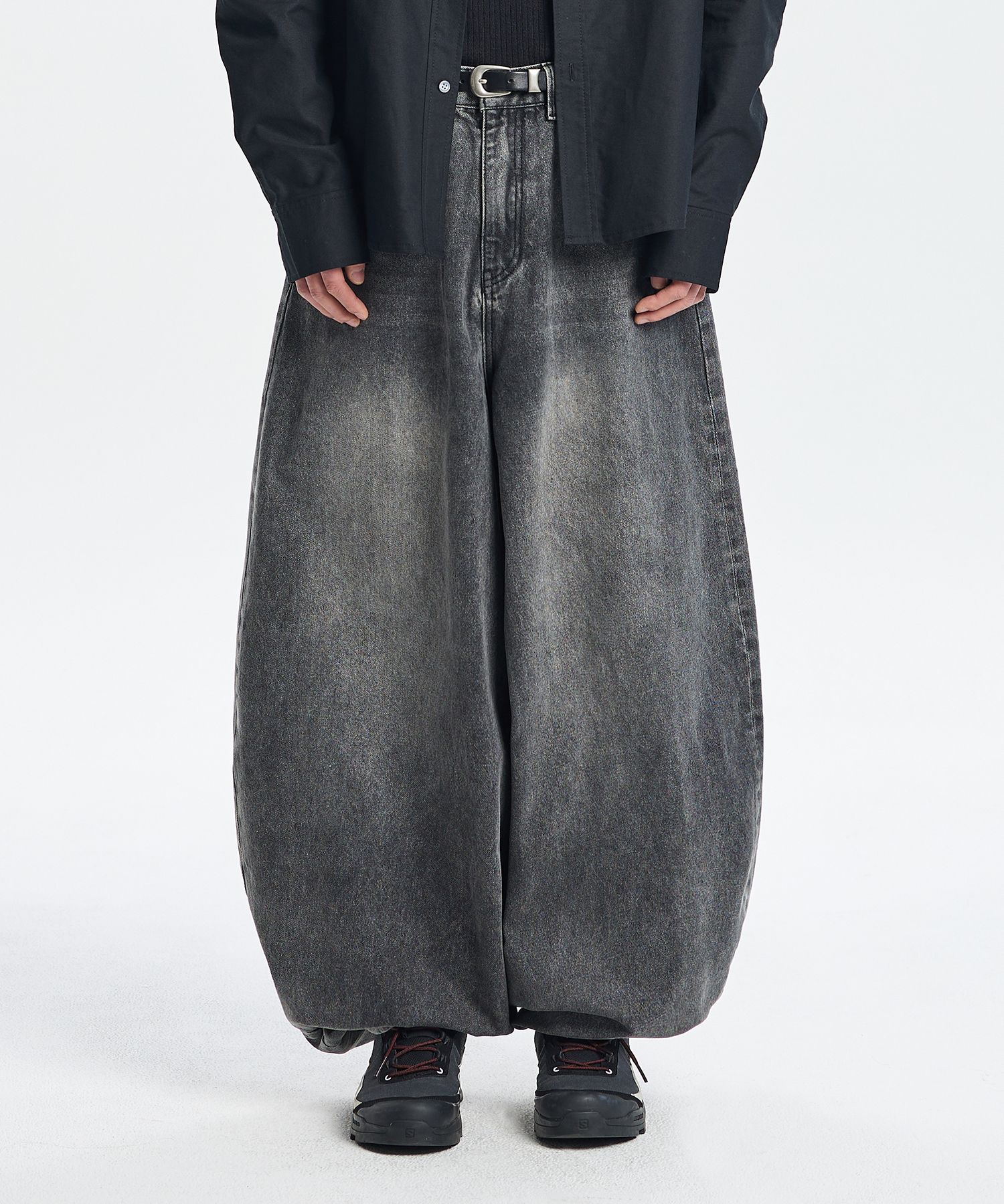 MUSINSA | KICHUL BALLOON FIT DENIM PANTS (WASHED GREY)