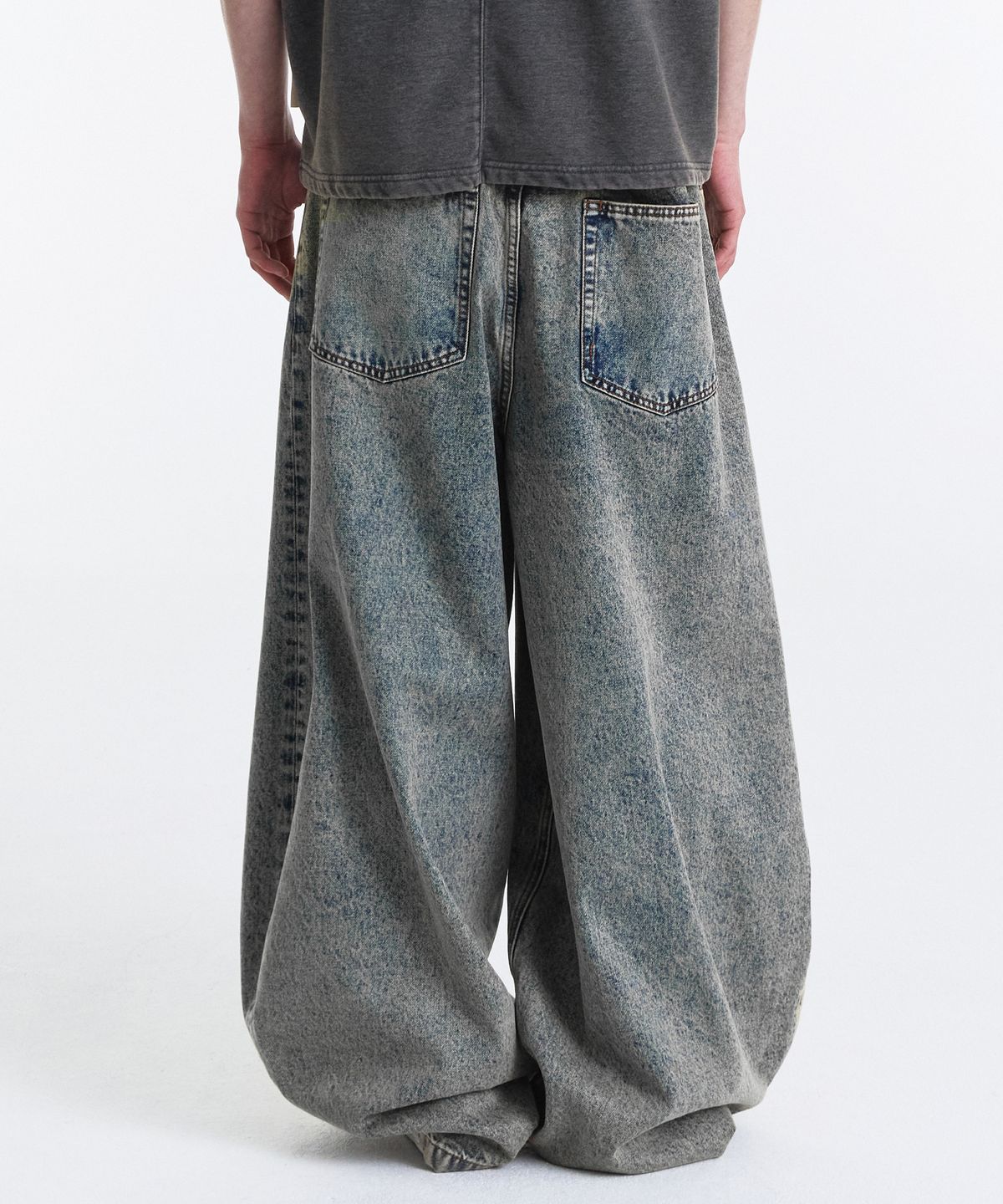 기철(KICHUL) BALLOON FIT DENIM PANTS (INDIGO YELLOW TIN)