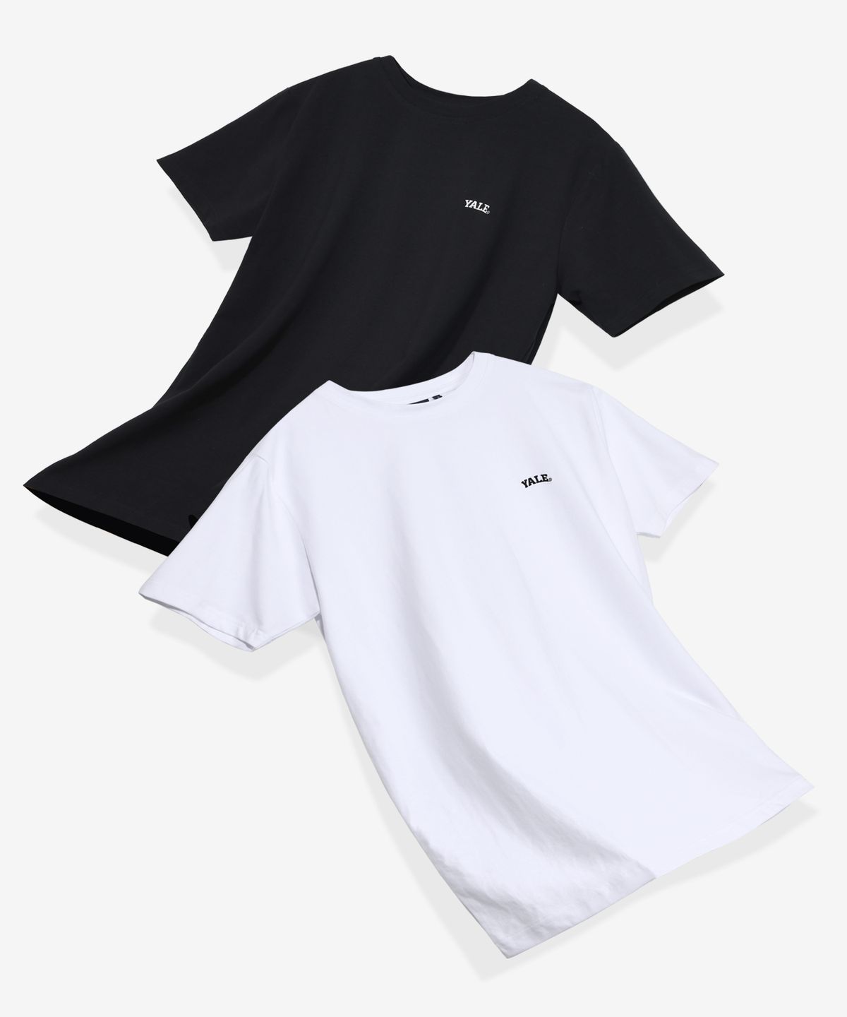 예일(YALE) 2PACK 맨즈 머슬핏 반팔티셔츠 화이트/블랙