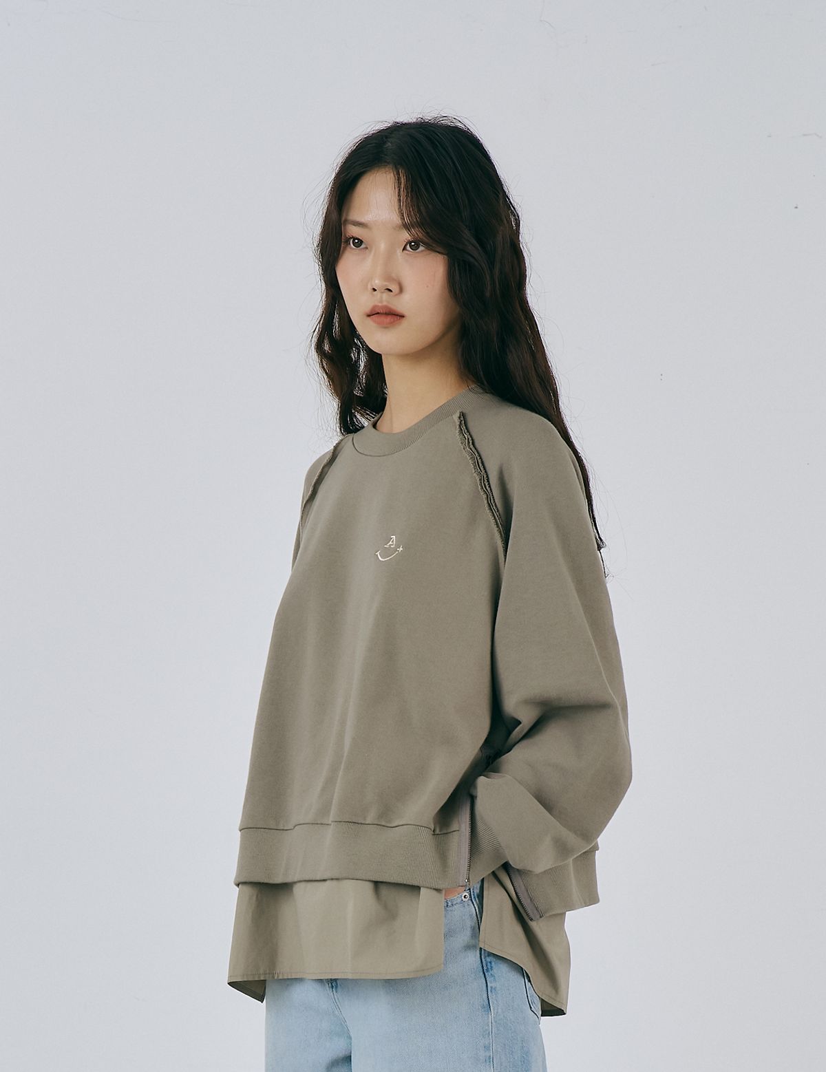 어텐션플러스(ATTENTIONPLUS) 여자 레이어드 맨투맨