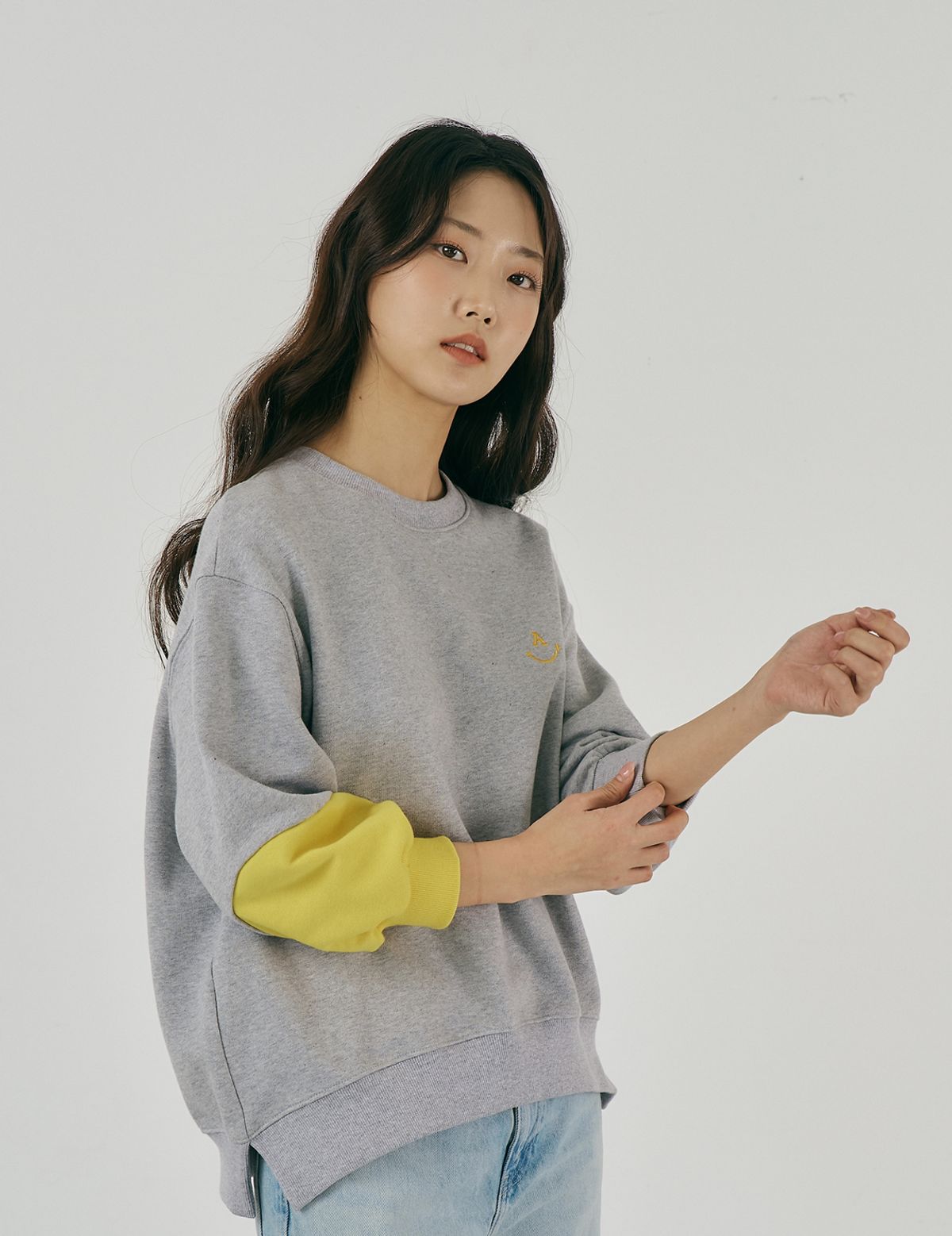 어텐션플러스(ATTENTIONPLUS) 여자 7부소매 맨투맨