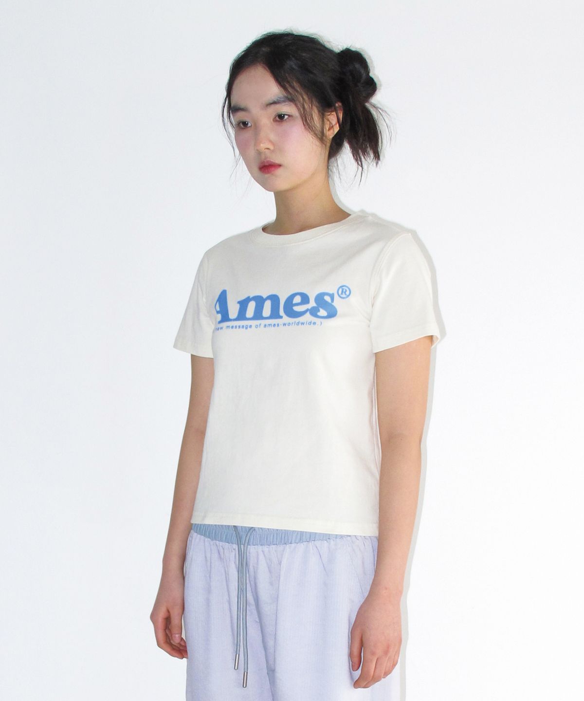 아메스 월드와이드(AMES-WORLDWIDE) BASIC LOGO TEE IVORY
