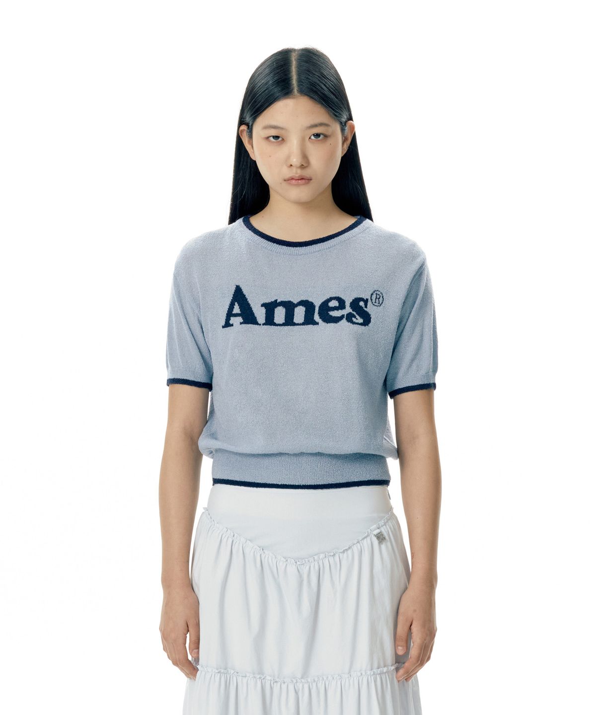 아메스 월드와이드(AMES-WORLDWIDE) BASIC LOGO KNIT BLUE