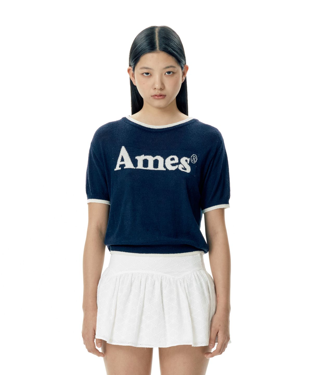 아메스 월드와이드(AMES-WORLDWIDE) BASIC LOGO KNIT NAVY