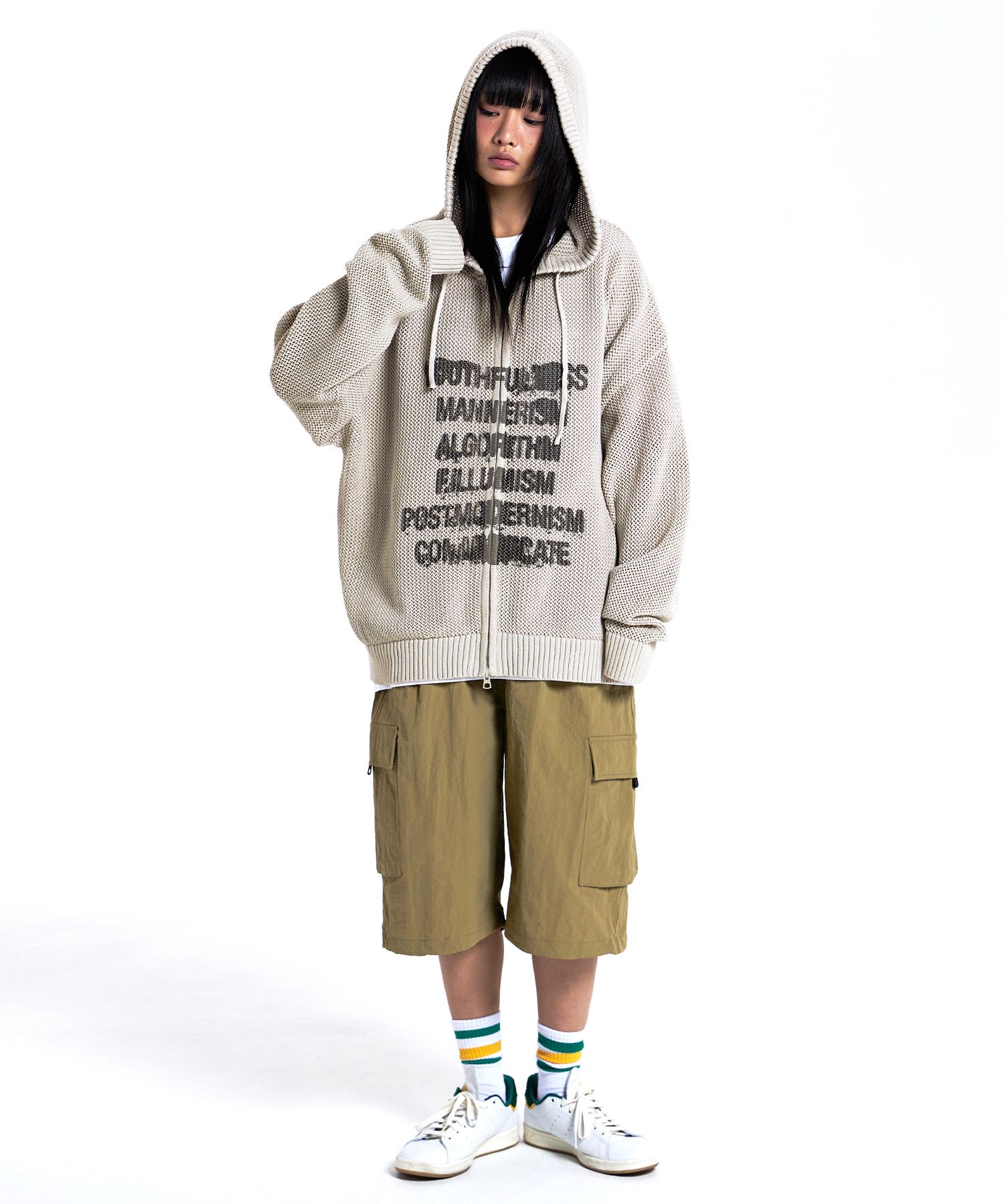 F.ILLUMINATEのSpread Punching Knit Hood Zip Up 全3色 MUSINSA | FILLUMINATE Spread Punching Knit Hooded Zip Up