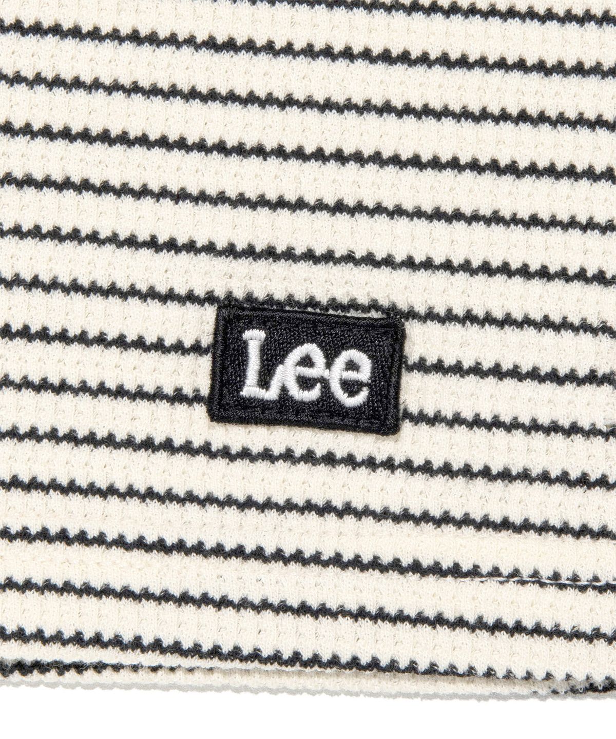리(LEE) 우먼 스트라이프 슬리브리스 골지 티셔츠 아이보리